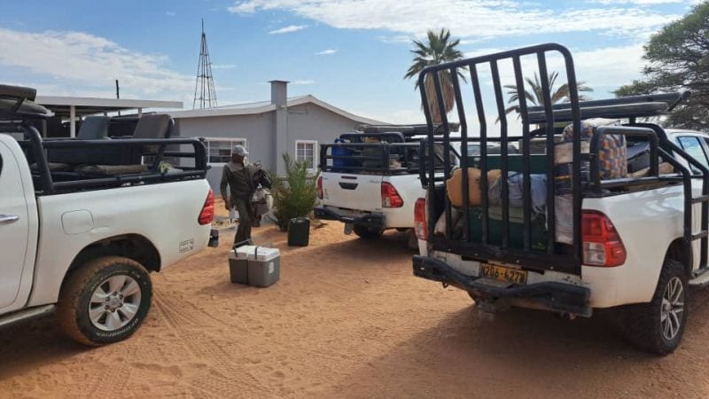 Photo of rented vehicles being prepared for a journey.