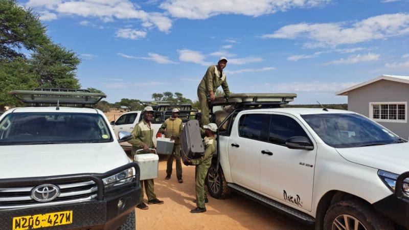 Photo of rented vehicles being prepared for a journey.